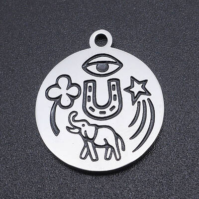 Non-Tarnish 201 Stainless Steel Etched Pendants