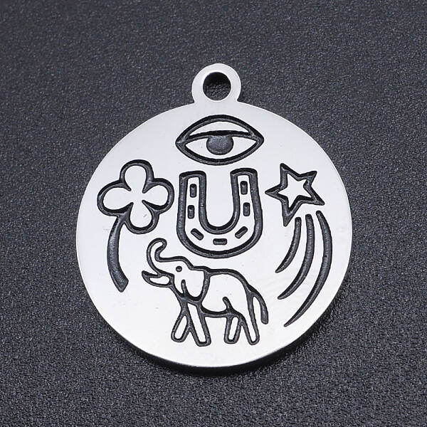 Non-Tarnish 201 Stainless Steel Etched Pendants