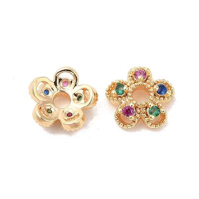 Brass with Clear Cubic Zirconia Bead Caps