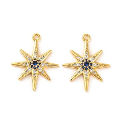 Brass Micro Pave Clear Cubic Zirconia Pendants