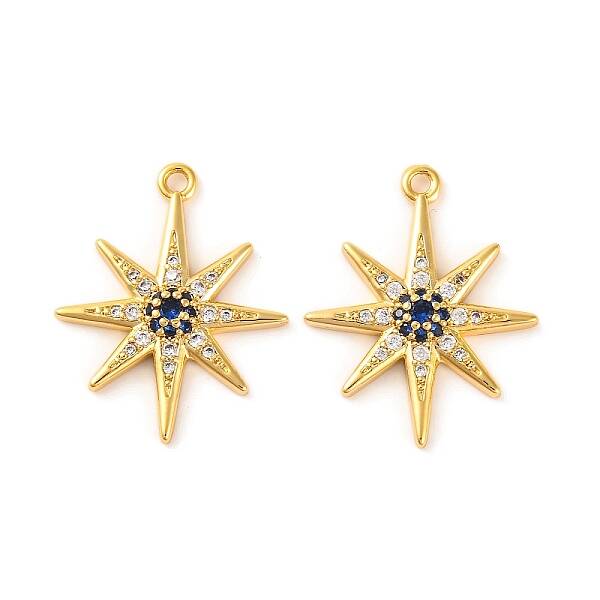 Brass Micro Pave Clear Cubic Zirconia Pendants