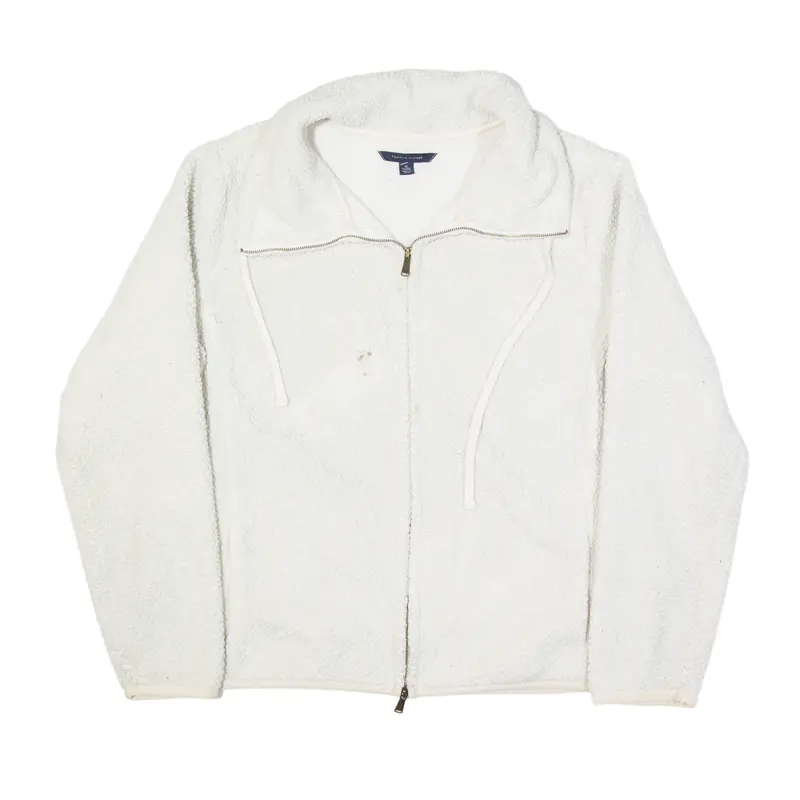 TOMMY HILFIGER Borg Fleece Jacket Cream Womens XL