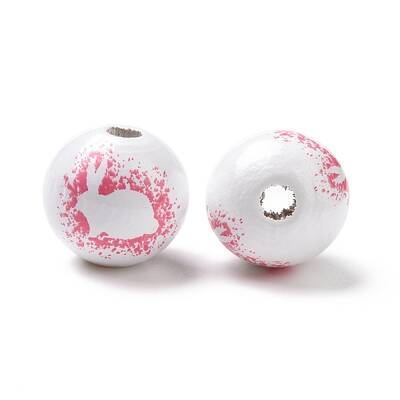 Easter Theme Printed Wood European Beads