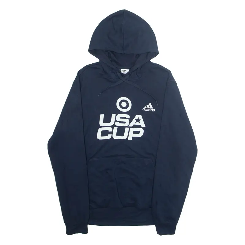 ADIDAS Mens Blue Hoodie USA M