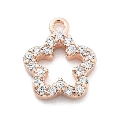 925 Sterling Silver Micro Pave Clear Cubic Zirconia Charms