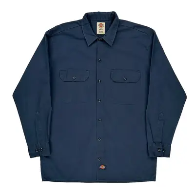 Flex Dickies Shirt - Medium Navy Cotton Blend