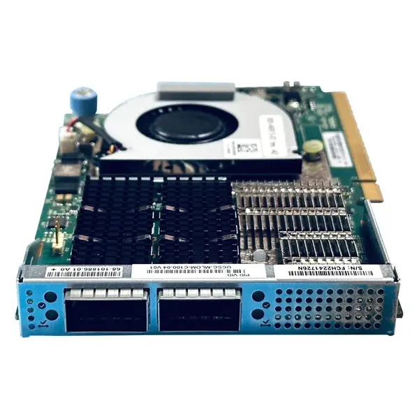 UCSC-MLOM-C100-04 Cisco UCS 1497 2-Ports 100GBase-X QSFP28 PCI Express 3.0 x16 Virtual Interface Card for UCS C220 M5 Rack Se...