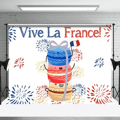 Vive La France Macaron Sparkle Bastille Day Backdrop
