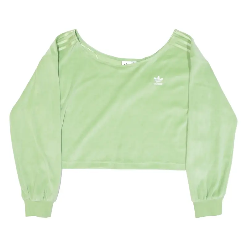 ADIDAS Cropped Womens Sweatshirt Green UK 12