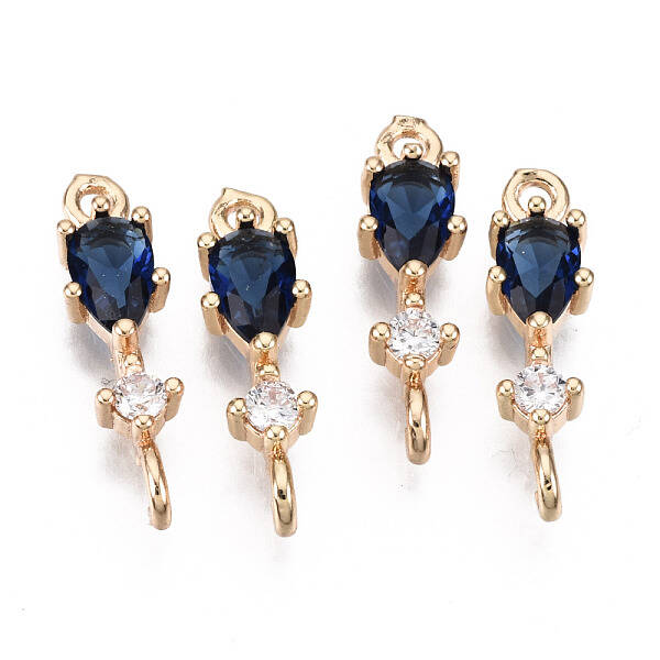 Brass Micro Pave Cubic Zirconia Links Connectors