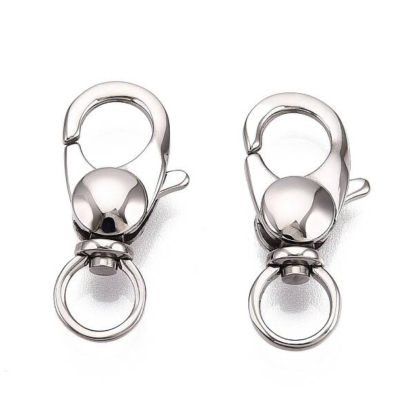 Tarnish Resistant Polished 316 Surgical Stainless Steel Lobster Claw Swivel Clasps
