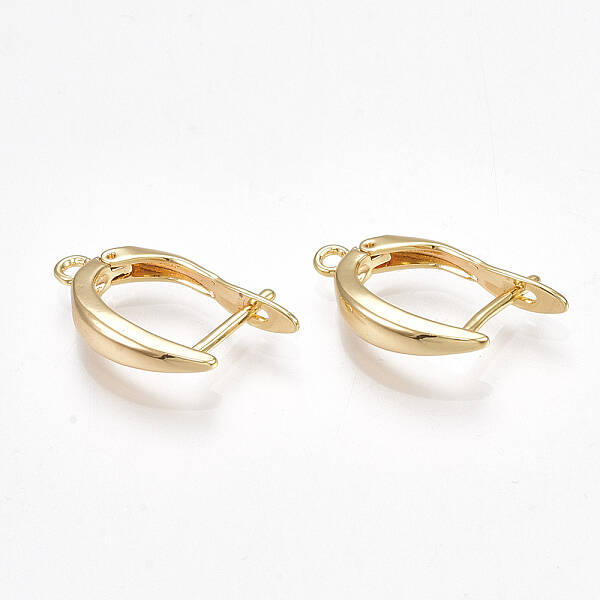 Brass Hoop Earring Findings with Latch Back Closure