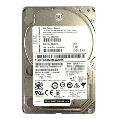 00WK780 IBM 2TB 12Gb/s SAS 7200 2.5-inch 128MB Hard Drive