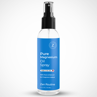 Zen Routine: 4oz Pure Magnesium Oil Spray, USP Grade Magnesium Chloride for Sleep Muscle Spasm Cortisol Body Odour & Stress R...