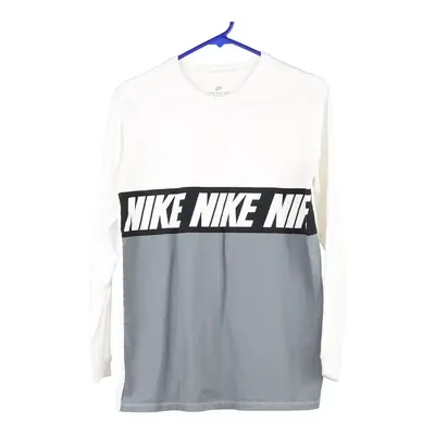 Age 11-12 Champion Long Sleeve T-Shirt - Large White Cotton