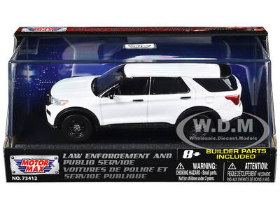 2022 Ford Police Interceptor Utility White Unmarked Custom Builder's Kit Law Enforcement and Public Service Series 1/43 D...