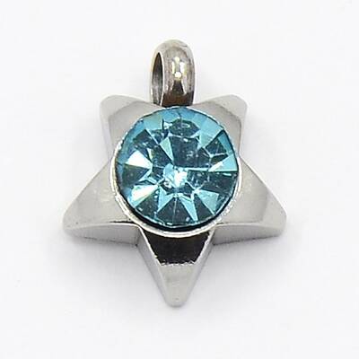 201 Stainless Steel Rhinestone Star Charm Pendants