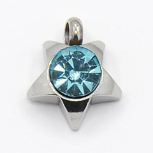 201 Stainless Steel Rhinestone Star Charm Pendants