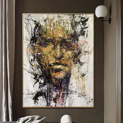 Large Oil Abstract Painting on Canvas Face Painting Acrylic Figurative Art On Canvas Handmade Artwork Modern Wall Living Room...