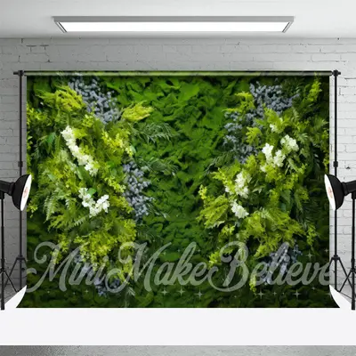 White Lavender Floral Greenery Spring Photo Backdrop - Aperturee