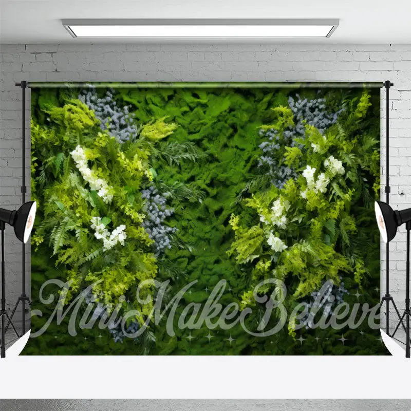White Lavender Floral Greenery Spring Photo Backdrop - Aperturee