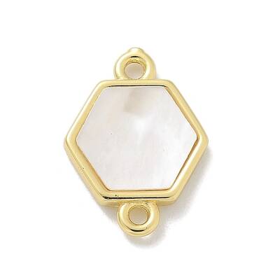 Brass Pave Shell Connector Charms