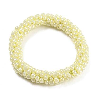 Crochet Glass Beads Braided Stretch Bracelet