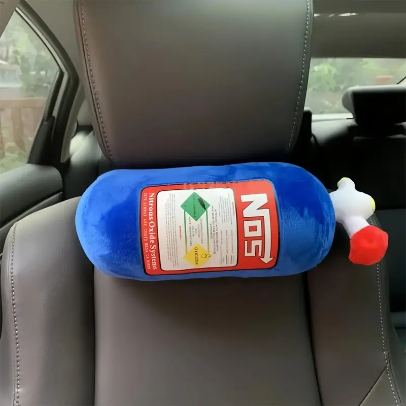 Car Neck Pillow, 1 Count Cute Nitrogen Bottle Design Car Headrest Pillow, Soft & Comfortable Car Interior Accessories for Men...
