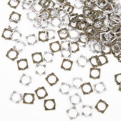160Pcs 2 Colors Tibetan Style Alloy Bead Frames