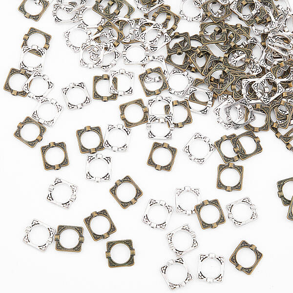 160Pcs 2 Colors Tibetan Style Alloy Bead Frames