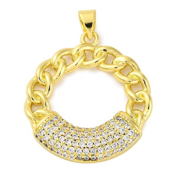 Rack Plating Brass Micro Pave Cubic Zirconia Pendants