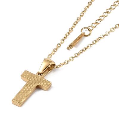 Ion Plating(IP) Initial Letter 304 Stainless Steel Pendant Necklaces