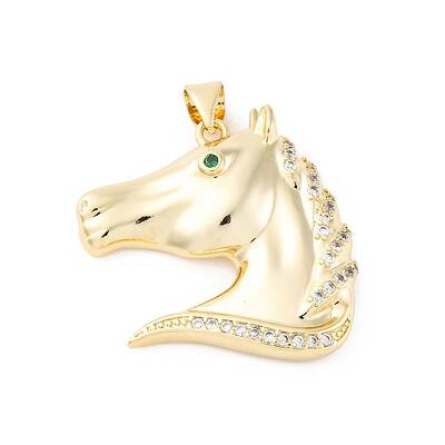 Brass Micro Pave Cubic Zirconia Pendants