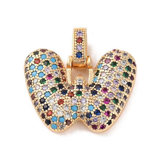 Brass Micro Pave Cubic Zirconia Pendants
