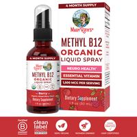 MaryRuth's Organic Methyl B12 Spray - USDA Organic Vitamin B12 Liquid Spray - Cellular Health - Neuro Health - Vegan - Non-GM...