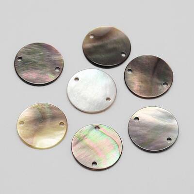 Flat Round Black Lip Shell Links connectors