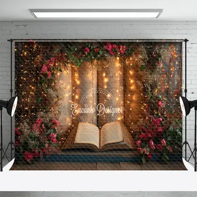 Fantasy LED Lights Flowers Story Book Photo Backdrop - Aperturee