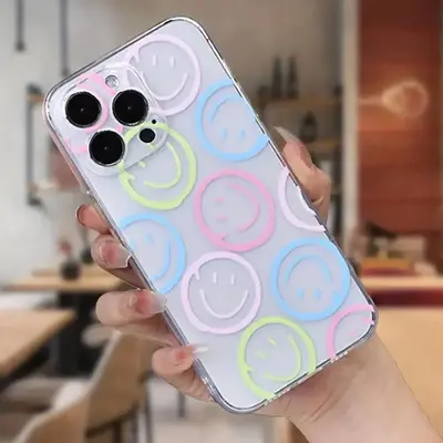 Smile Face Pattern Phone Case, Decorative Phone Protector Cover Compatible with iPhone, Shockproof All-inclusive Phone Cases ...