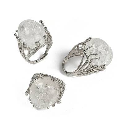 Nuggets Natural Quartz Crystal Finger Rings