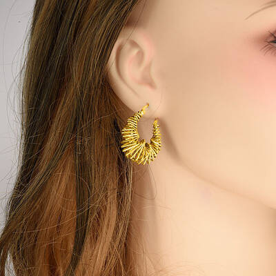 304 Stainless Steel Irregular Twist Hoop Earrings