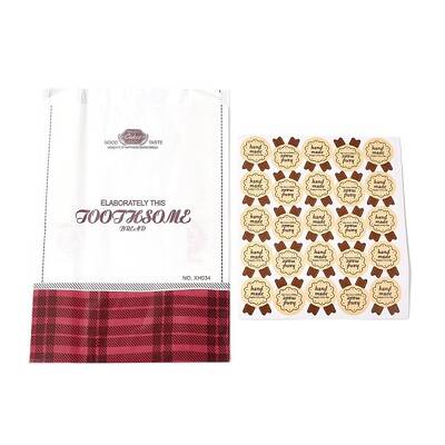 Rectangle with Tartan Pattern Paper Baking Bags