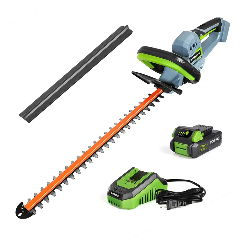 #BacktoSchool WORKPRO 20V Cordless Hedge Trimmer, 20 Dual Action Blades Electric Gardening Trimmer, 2.0Ah Battery 1 Hour Qu...