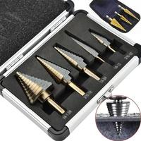 HSS COBALT Step Drill Bit Set with Storage Box, 50 Sizes Step Drill Bit Set with Aluminum Case/Pouch for Woodworking, Metalw...