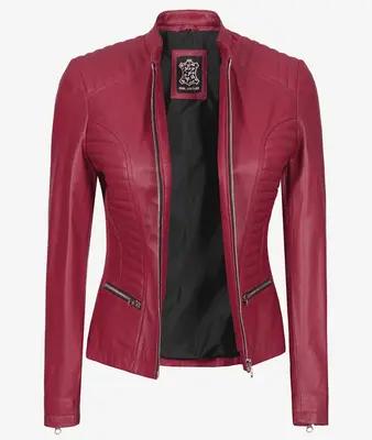 Maroon leather jacket