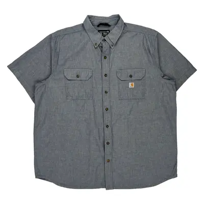 Loose Fit Carhartt Tall Short Sleeve Shirt - 2XL Grey Cotton