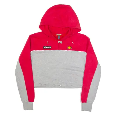 ELLESSE Cropped Womens Grey Hoodie UK 6