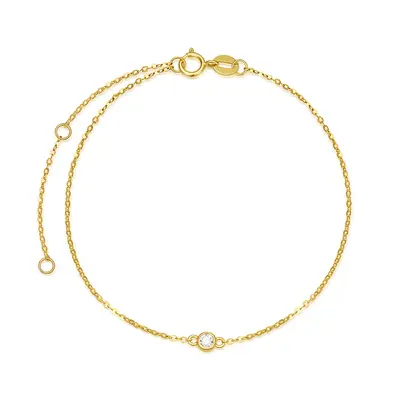 14K Gold Diamond Charm Bracelet