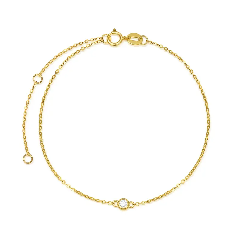 14K Gold Diamond Charm Bracelet