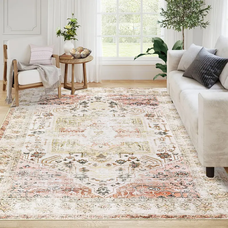 Garvee Area Rug 4x6 Washable Rug for Living Room Stain Resistant Carpet Vintage Rugs Ultra Soft Indoor Floor Cover Accent Rug...