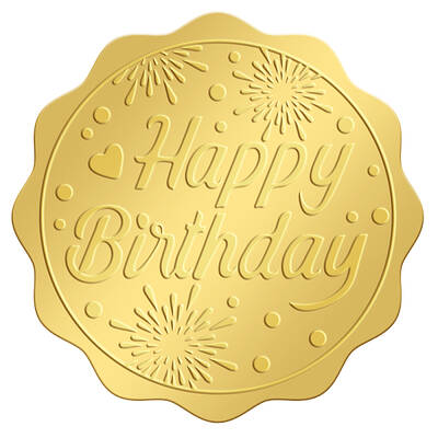 Self Adhesive Gold Foil Embossed Stickers